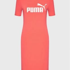 Puma Γυναίκες Φορέματα Φόρεμα καθημερινό Essentials 848349 Ροζ Slim Fit Ροζ