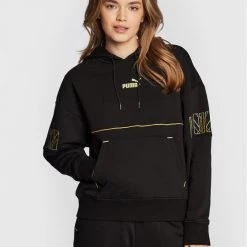 Puma Γυναίκες Μπλούζες Μπλούζα Power Deco Glam 671756 Μαύρο Regular Fit Μαύρο