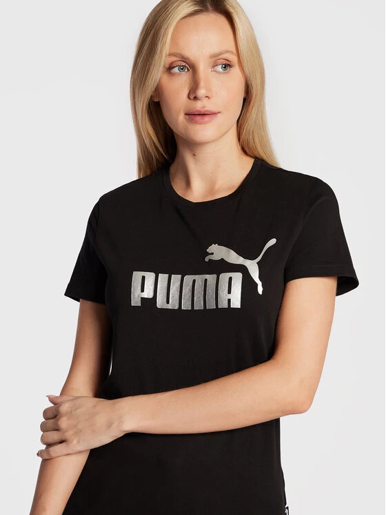 Puma Γυναίκες T-shirts T-Shirt Essentials+ Metallic Logo 848303 Μαύρο Regular Fit Μαύρο 6 Puma Γυναίκες T-shirts T-Shirt Essentials+ Metallic Logo 848303 Μαύρο Regular Fit Μαύρο - Image 4