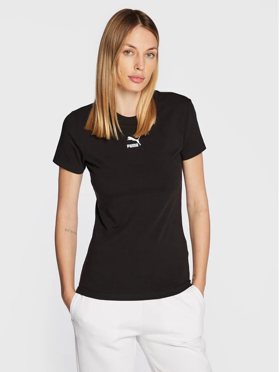 Puma Γυναίκες T-shirts T-Shirt Classic 535610 Μαύρο Slim Fit Μαύρο 3 Puma Γυναίκες T-shirts T-Shirt Classic 535610 Μαύρο Slim Fit Μαύρο
