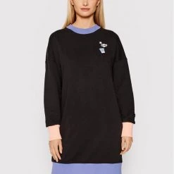 Puma Γυναίκες Πλεκτά Φορέματα Φόρεμα υφασμάτινο Downtown Graphic 530845 Μαύρο Relaxed Fit Μαύρο