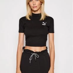 Puma Γυναίκες Μπλουζάκια Μπλουζάκι Classics Mock Neck 530229 Μαύρο Slim Fit Μαύρο