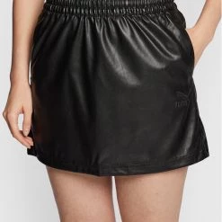 Puma Γυναίκες Mini Φούστα από απομίμηση δέρματος T7 Faux 535693 Μαύρο Regular Fit Μαύρο