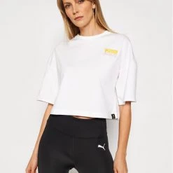 Puma Γυναίκες T-shirts T-Shirt PEANUTS W Tee 531158 Λευκό Loose Fit Λευκό