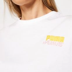 Puma Γυναίκες T-shirts T-Shirt PEANUTS W Tee 531158 Λευκό Loose Fit Λευκό -Puma Εκπτώσεις unnamed file 438