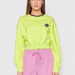 Puma Γυναίκες Μπλούζες Μπλούζα SWXp Crew 533562 Κίτρινο Relaxed Fit Κίτρινο