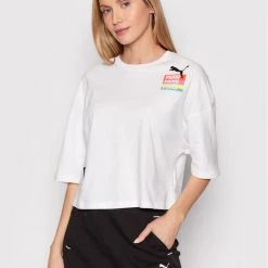 Puma Γυναίκες T-shirts T-Shirt Brand Love 534350 Λευκό Oversize Λευκό