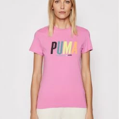 Puma Γυναίκες T-shirts T-Shirt SMILEY WORLD Graphic 533559 Ροζ Regular Fit Ροζ