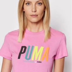 Puma Γυναίκες T-shirts T-Shirt SMILEY WORLD Graphic 533559 Ροζ Regular Fit Ροζ -Puma Εκπτώσεις unnamed file 537