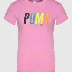 Puma Γυναίκες T-shirts T-Shirt SMILEY WORLD Graphic 533559 Ροζ Regular Fit Ροζ -Puma Εκπτώσεις unnamed file 538
