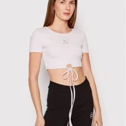 Puma Γυναίκες Μπλουζάκια Μπλουζάκι Classics Ribbed 533450 Μωβ Slim Fit Μωβ