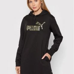 Puma Γυναίκες Πλεκτά Φορέματα Φόρεμα υφασμάτινο Winterized 848200 Μαύρο Relaxed Fit Μαύρο