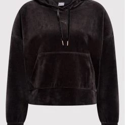Puma Γυναίκες Μπλούζες Μπλούζα Her Velour 589520 Μαύρο Relaxed Fit Μαύρο -Puma Εκπτώσεις unnamed file 663