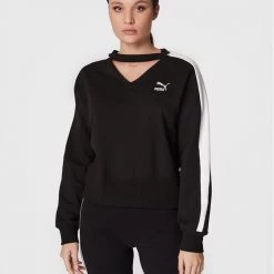 Puma Γυναίκες Μπλούζες Μπλούζα T7 537070 Μαύρο Relaxed Fit Μαύρο